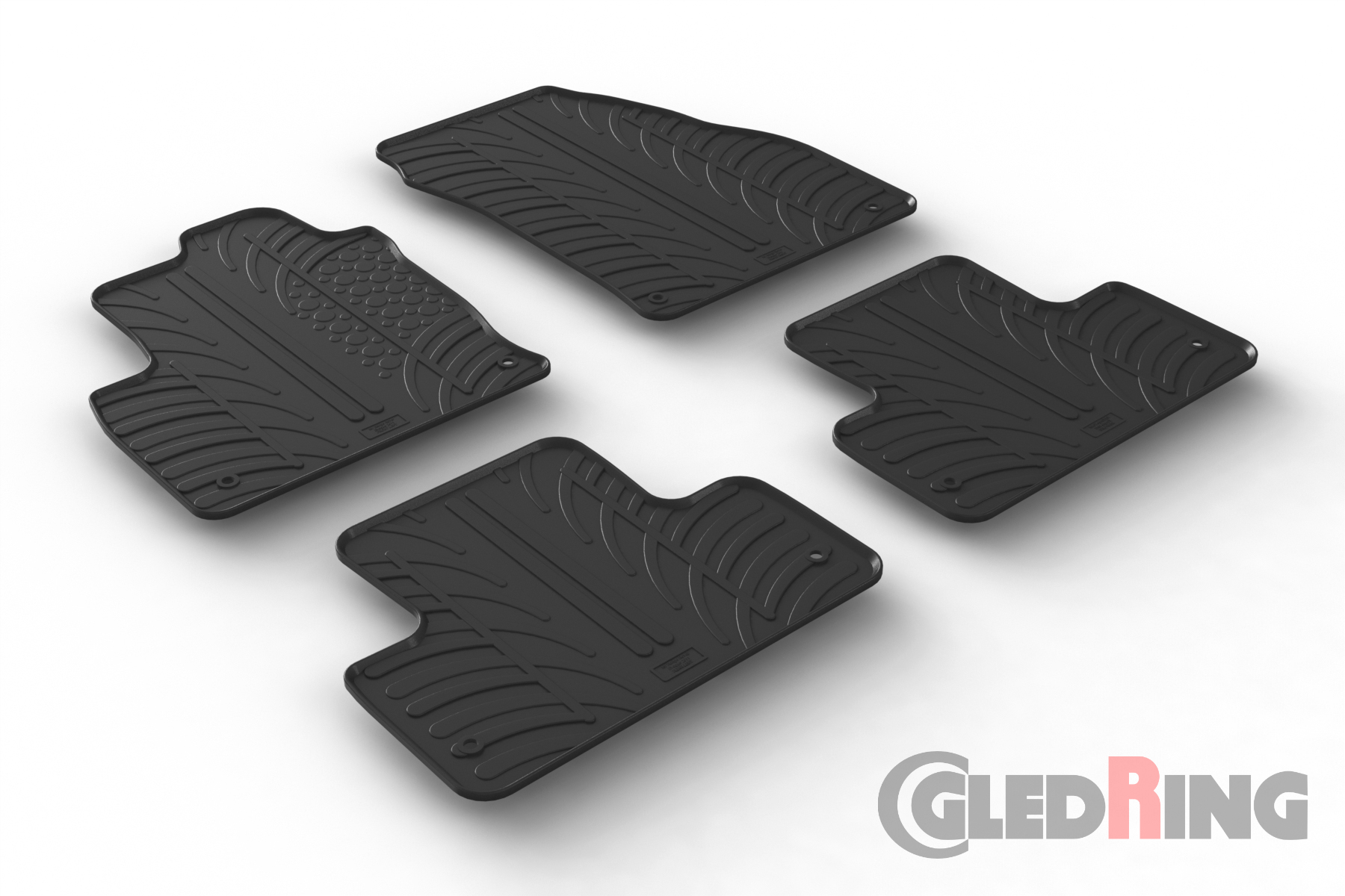 Original Gledring Passform Fußmatten Gummimatten 4 Tlg. Loch Fix. - LAND ROVER Range Rover Evoque 2011-01.2019