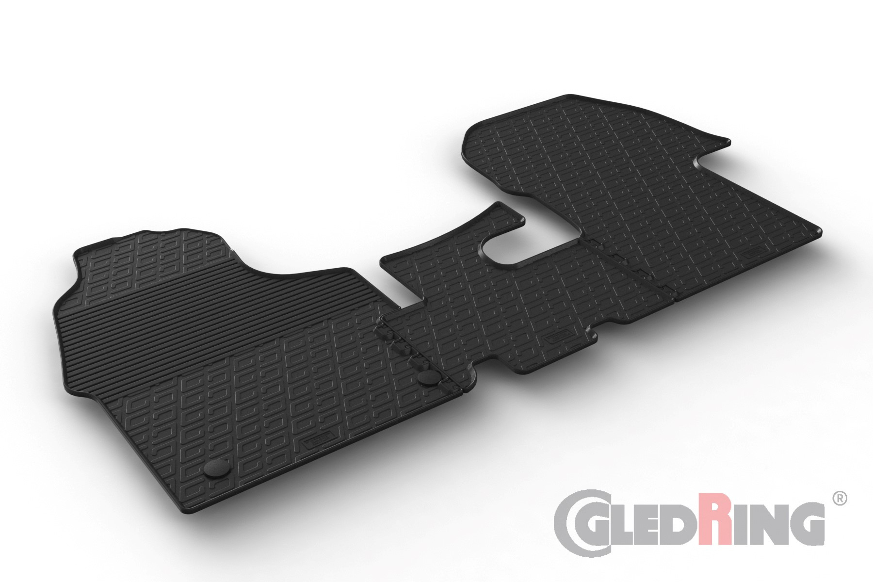 Original Gledring Passform Fußmatten Gummimatten 3 Tlg.Fixing - MERCEDES-BENZ Transporter und LKW Sprinter Cargo 05.2018-> 3 Sitzer -Hinterradantrieb-ohne Luftkanal