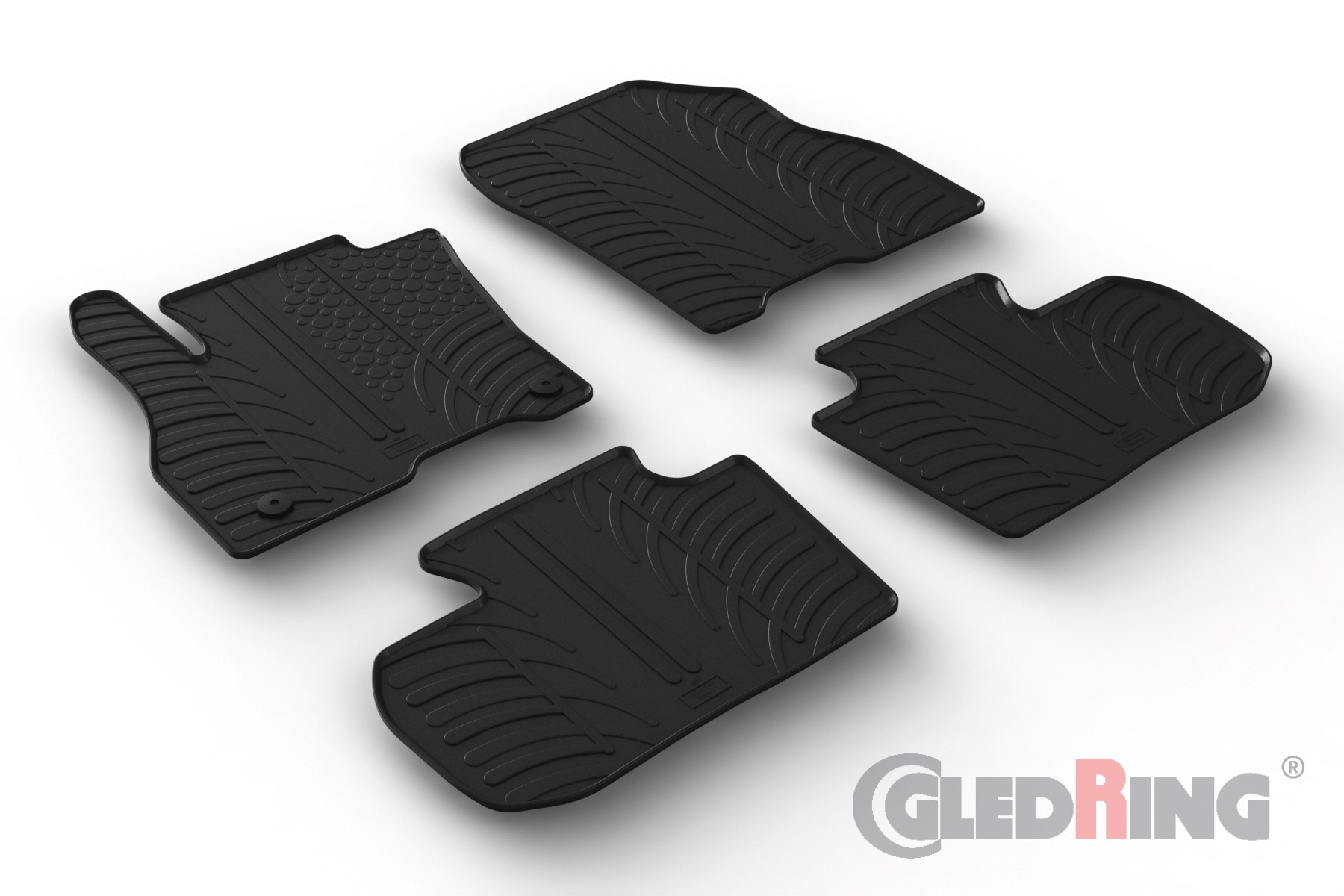 Original Gledring Passform Fußmatten Gummimatten 4 Tlg.+Fixing - NISSAN Leaf 2018-> Elektro