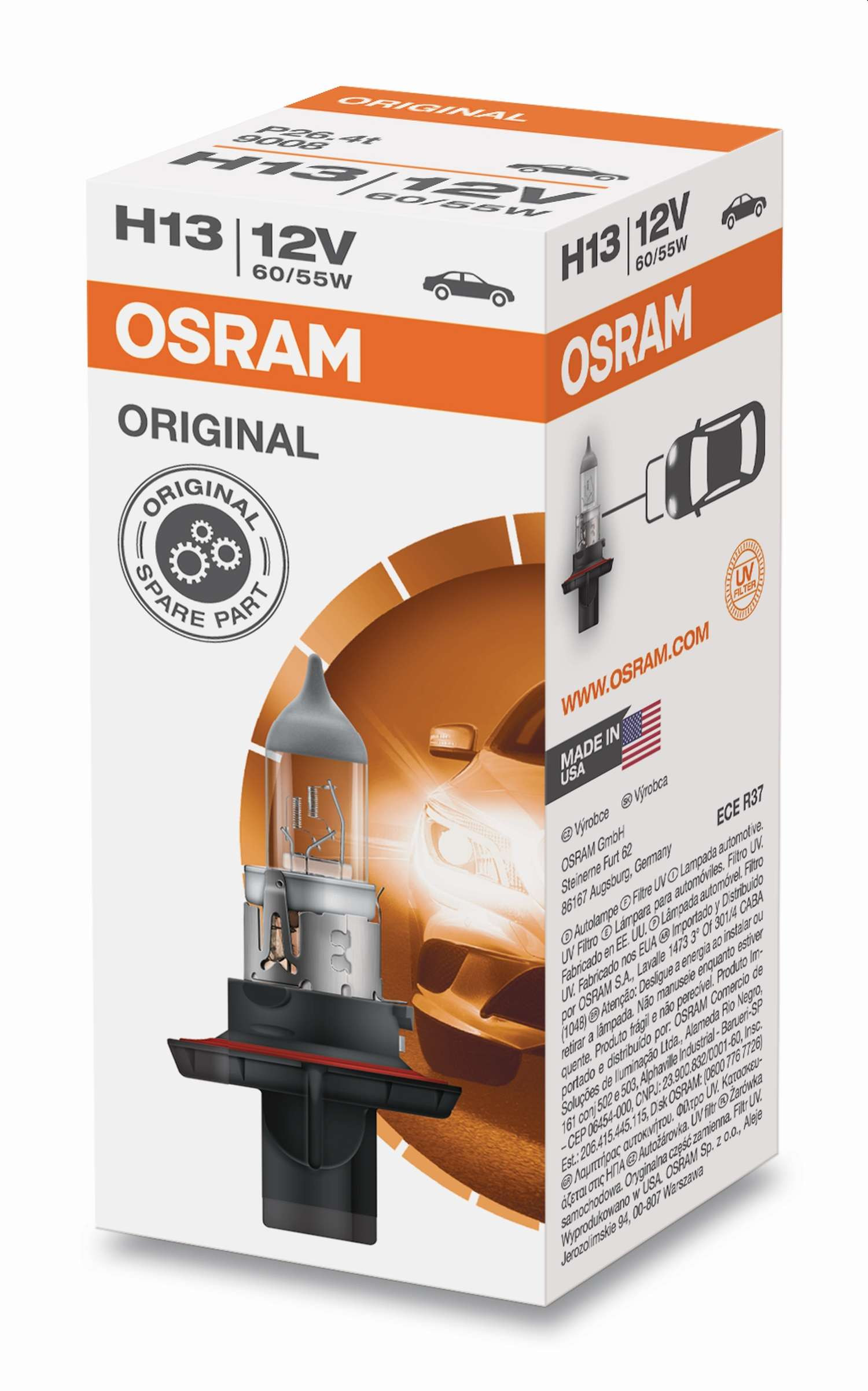 Osram Original Line Glühlampe H13 P26.4t 12V 60W/55W 1 Stück