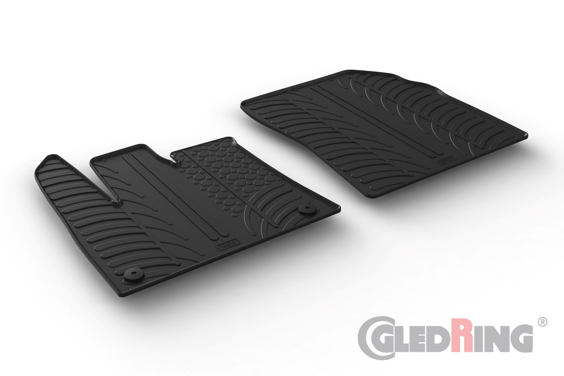 Original Gledring Passform Fußmatten Gummimatten 2 Tlg.-Fixing - CITROEN Berlingo 09.2018-> Transporter runder Fixing