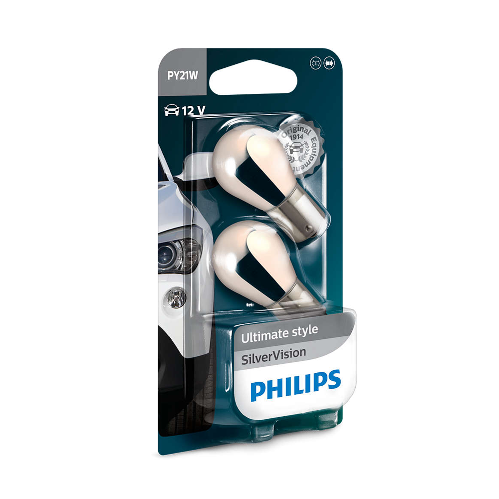 Philips SilverVision PY21W BAU15s 12V 21W Doppelpack