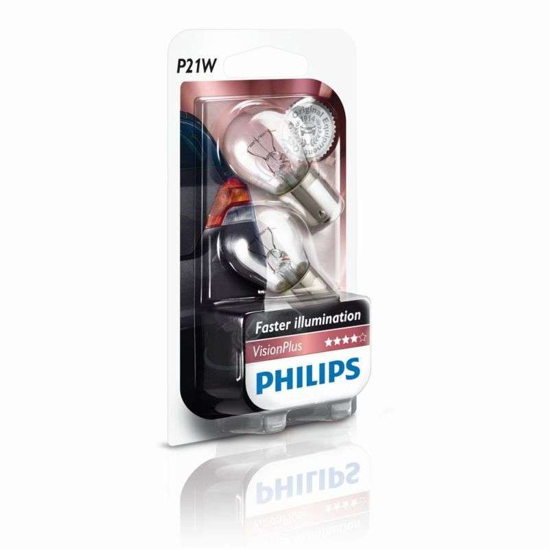 Philips VisionPlus P21W BA15s 12V 21W Doppelpack