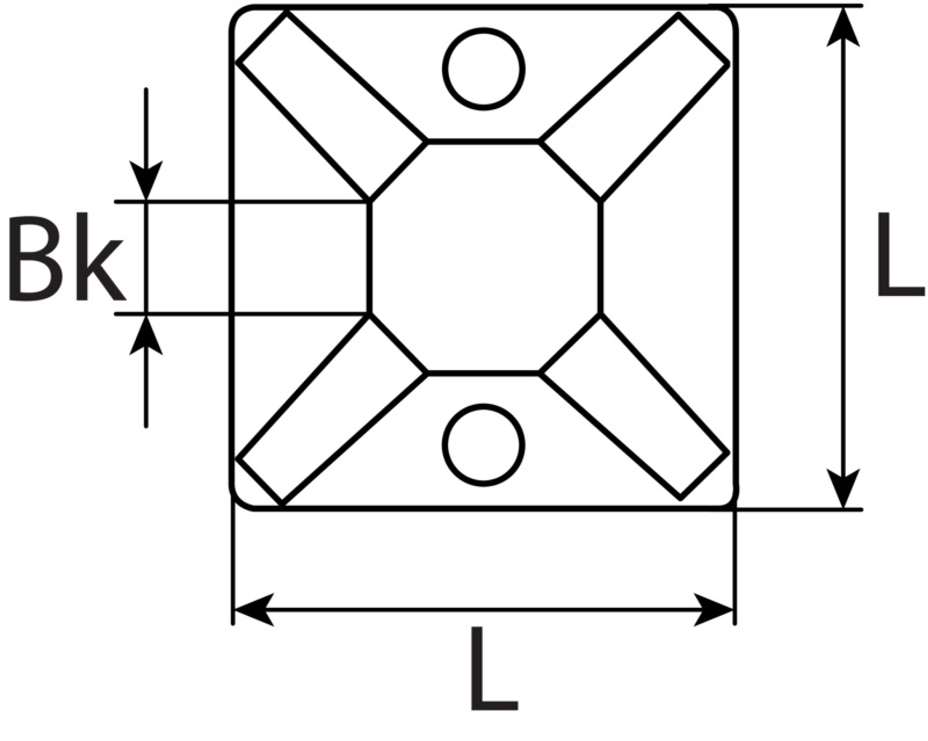 Klebesockel 3,6 / 19 x 19, Für Kabelbandbreite 3,6 mm, schwarz 10Stk.