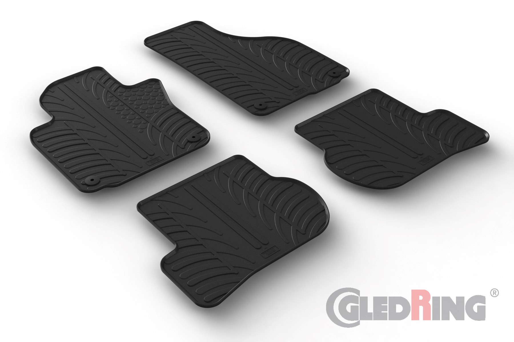 Original Gledring Passform Fußmatten Gummimatten 4 Tlg.+Fixing - SKODA Oktavia II 2004->/2008-2013