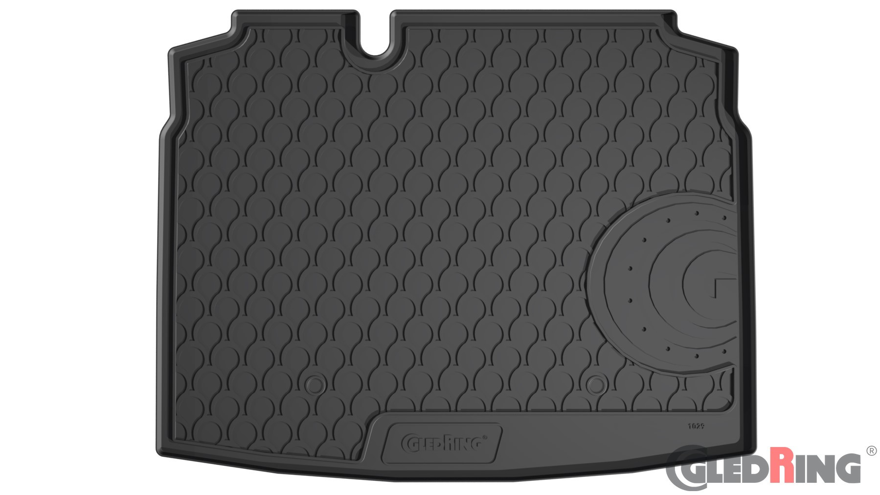 Original Gledring Premium Gummi Kofferraummatte - VOLKSWAGEN Golf V/VI HB (mit Res.Rad) 2003-2012