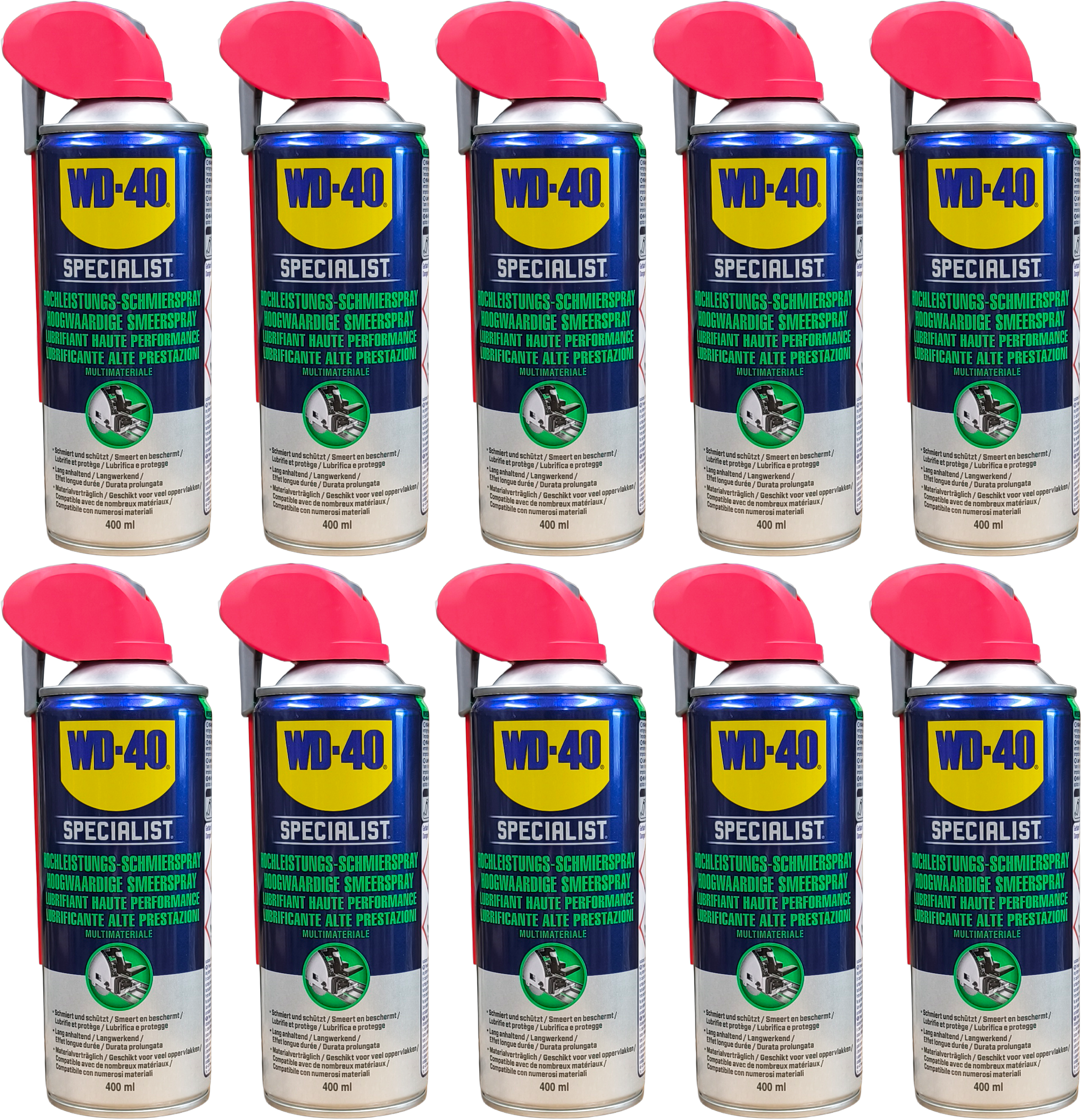 WD-40 SPECIALIST Smart Straw Hochleistungs-Schmierspray 10x 400 Milliliter