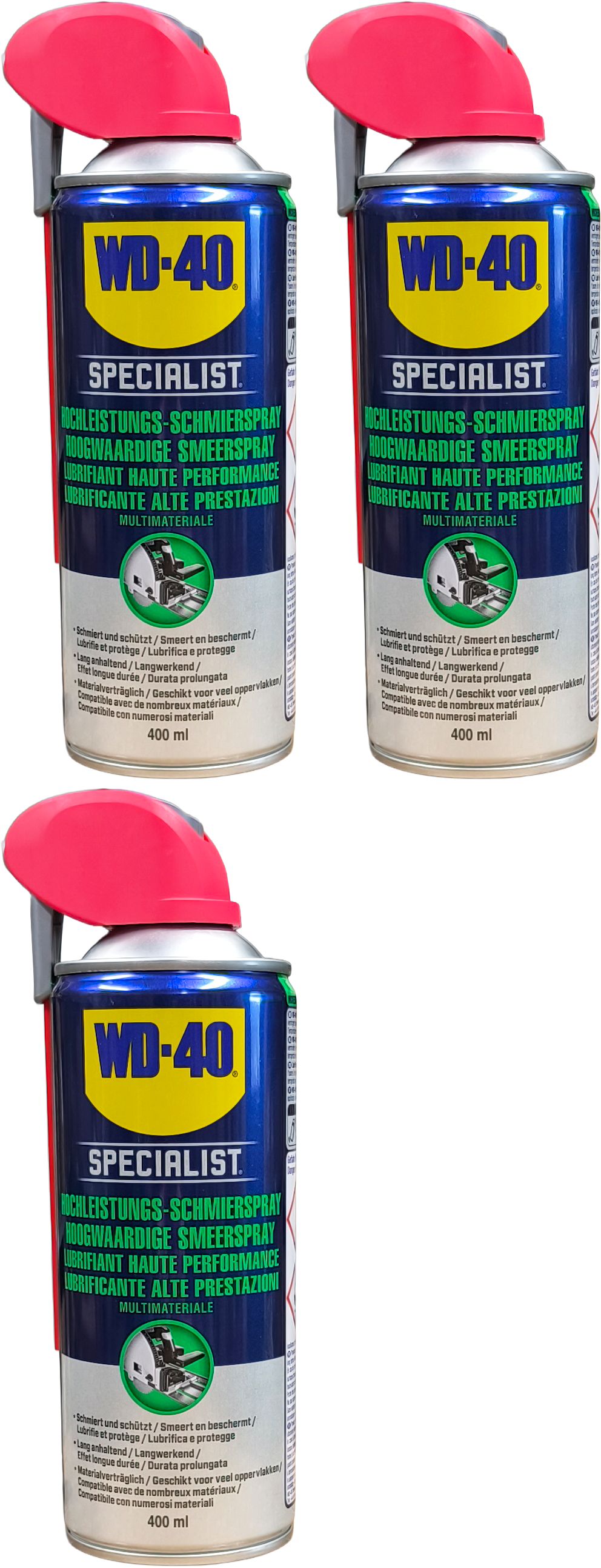 WD-40 SPECIALIST Smart Straw Hochleistungs-Schmierspray 3x 400 Milliliter