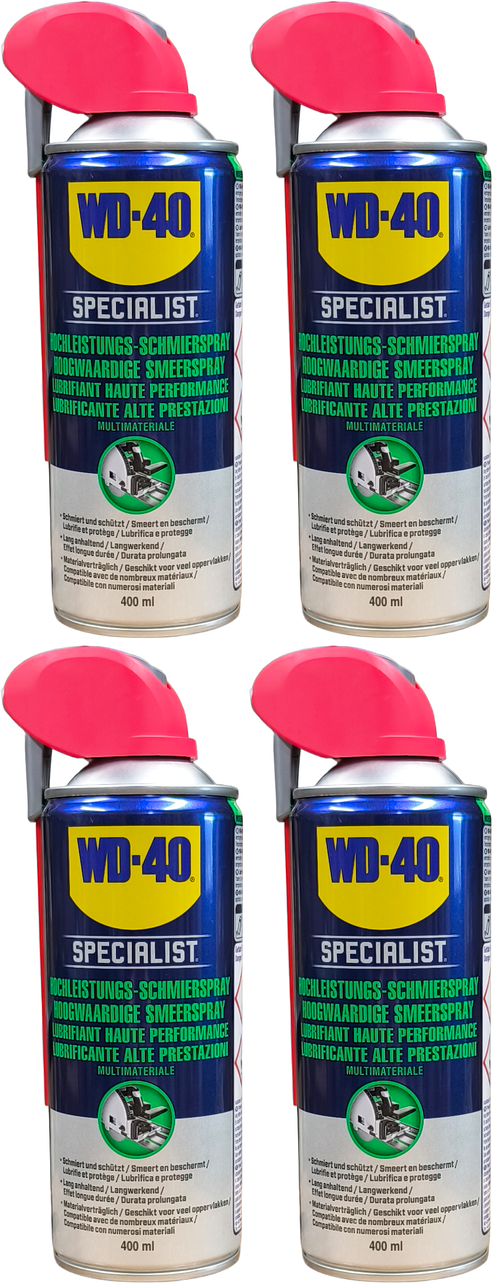 WD-40 SPECIALIST Smart Straw Hochleistungs-Schmierspray 4x 400 Milliliter