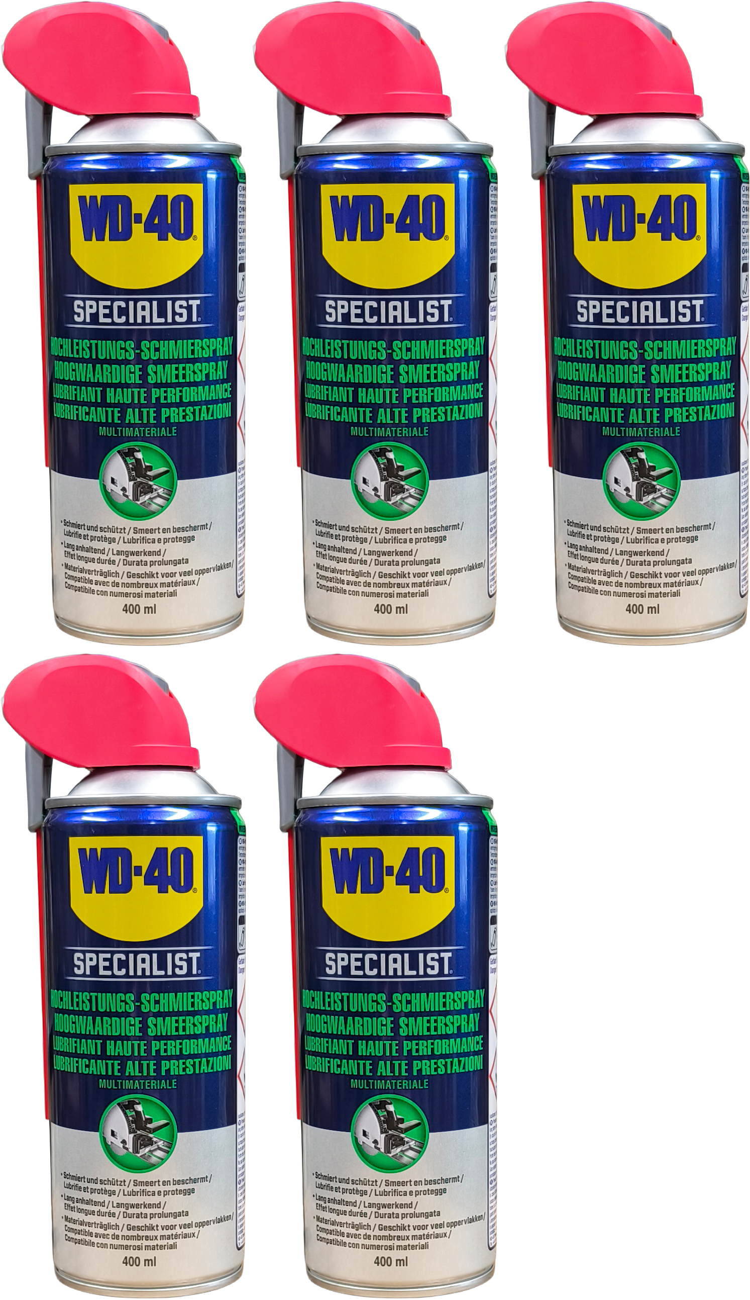 WD-40 SPECIALIST Smart Straw Hochleistungs-Schmierspray 5x 400 Milliliter