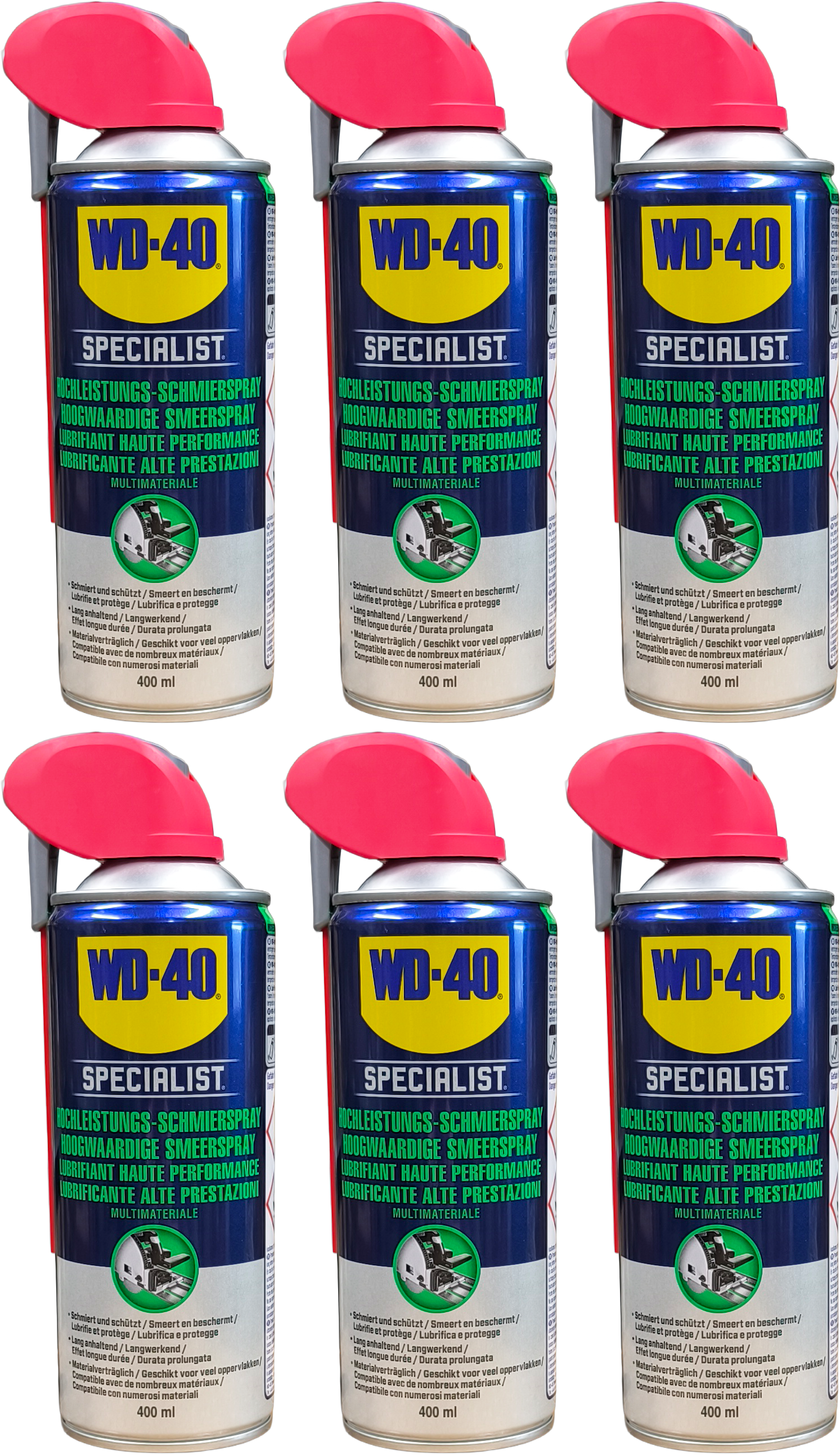 WD-40 SPECIALIST Smart Straw Hochleistungs-Schmierspray 6x 400 Milliliter