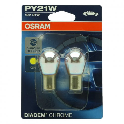 Osram Diadem Chrome Glühlampe PY21W BAU15s 12V 21W Doppelpack