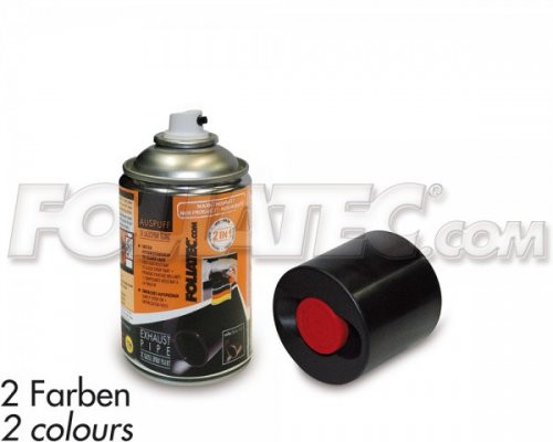 Foliatec Auspuff 2K Lackspray, schwarz glänzend