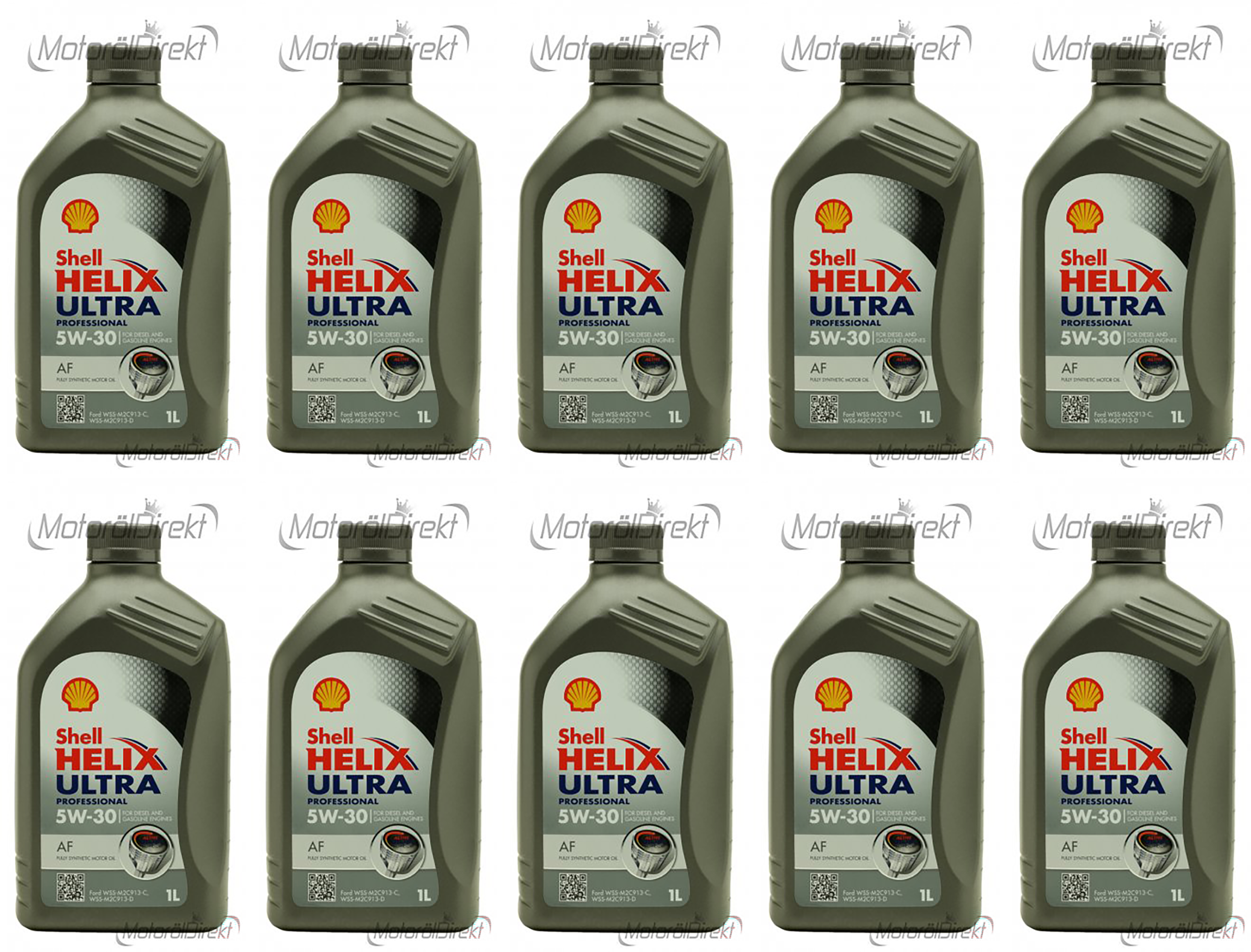 Shell Helix Ultra Professional AF 5W-30 Motoröl 10x 1l = 10 Liter