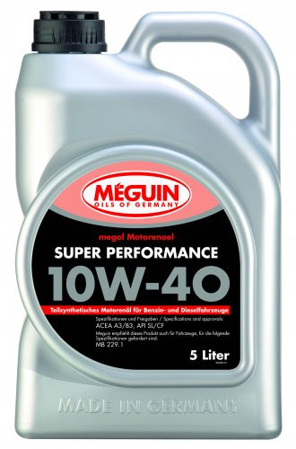 Meguin megol 4365 Diesel & Benziner Motorenoel Super Performance SAE 10W-40 (teilsynth.) 5Liter