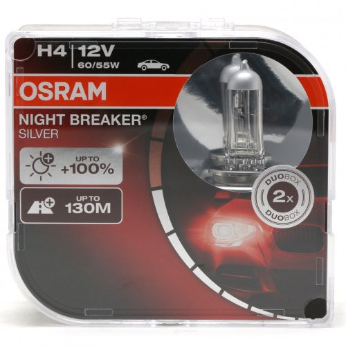 Osram Night Breaker® Silver Glühlampe H4 P43t 12V 60W/55W Doppelpack