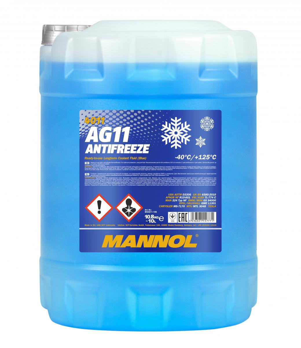 Mannol 4011 AG11 Kühlerfrostschutz Fertigmischung -40° 10l Kanister