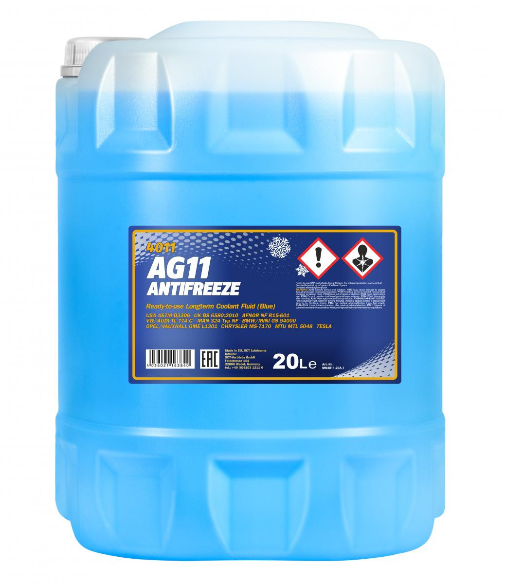 Mannol 4011 AG11 Kühlerfrostschutz Fertigmischung -40° 20l Kanister