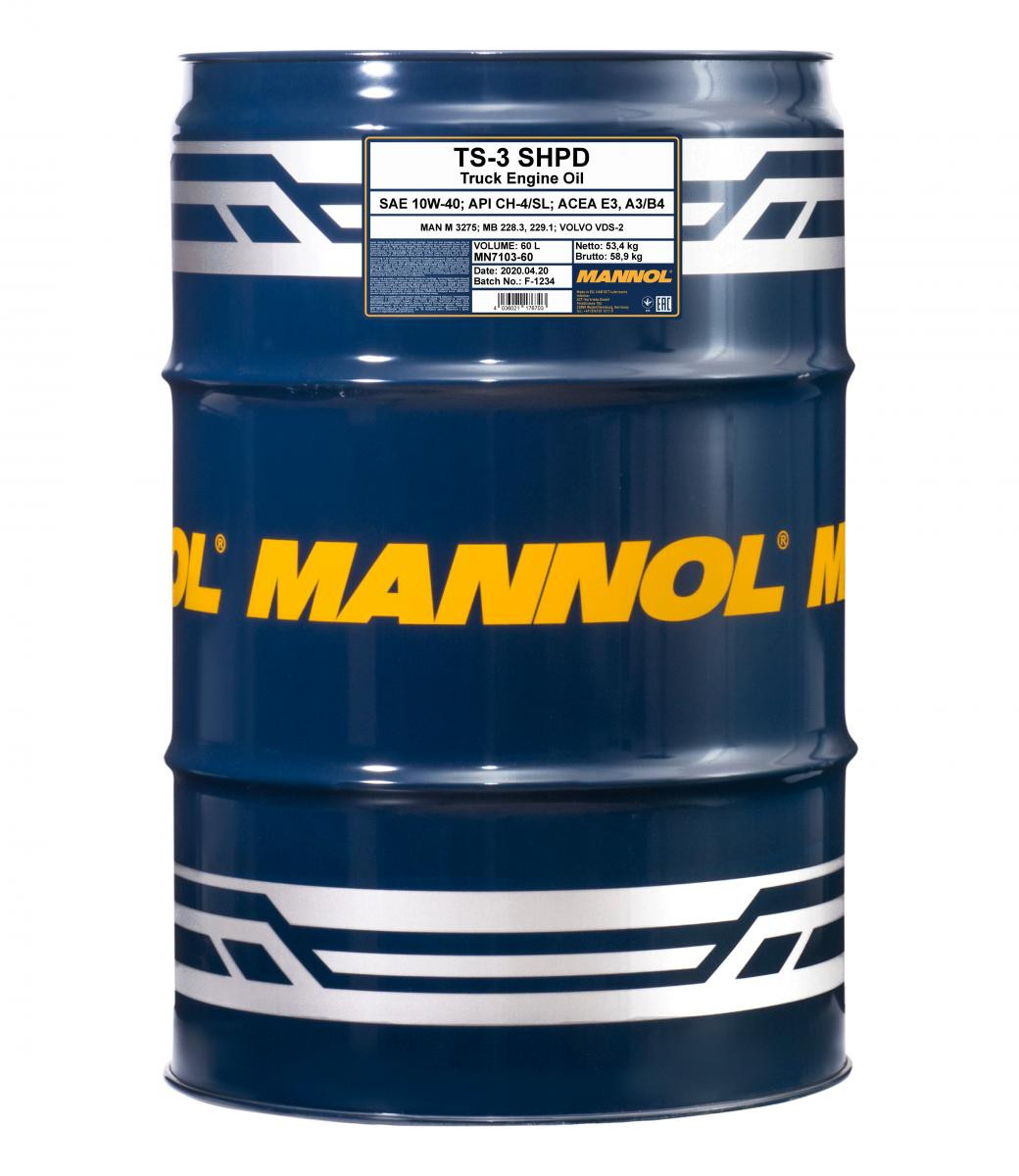 Mannol 7103 TS-3 SHPD Mineral 10W-40 LKW Motoröl 60l Fass