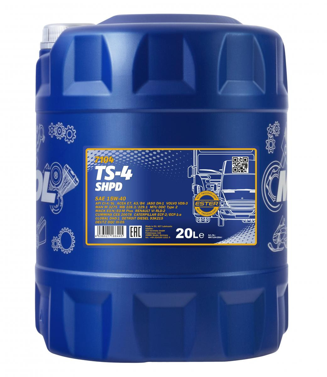 Mannol 7104 TS-4 SHPD 15W-40 LKW Motoröl 20l Kanister