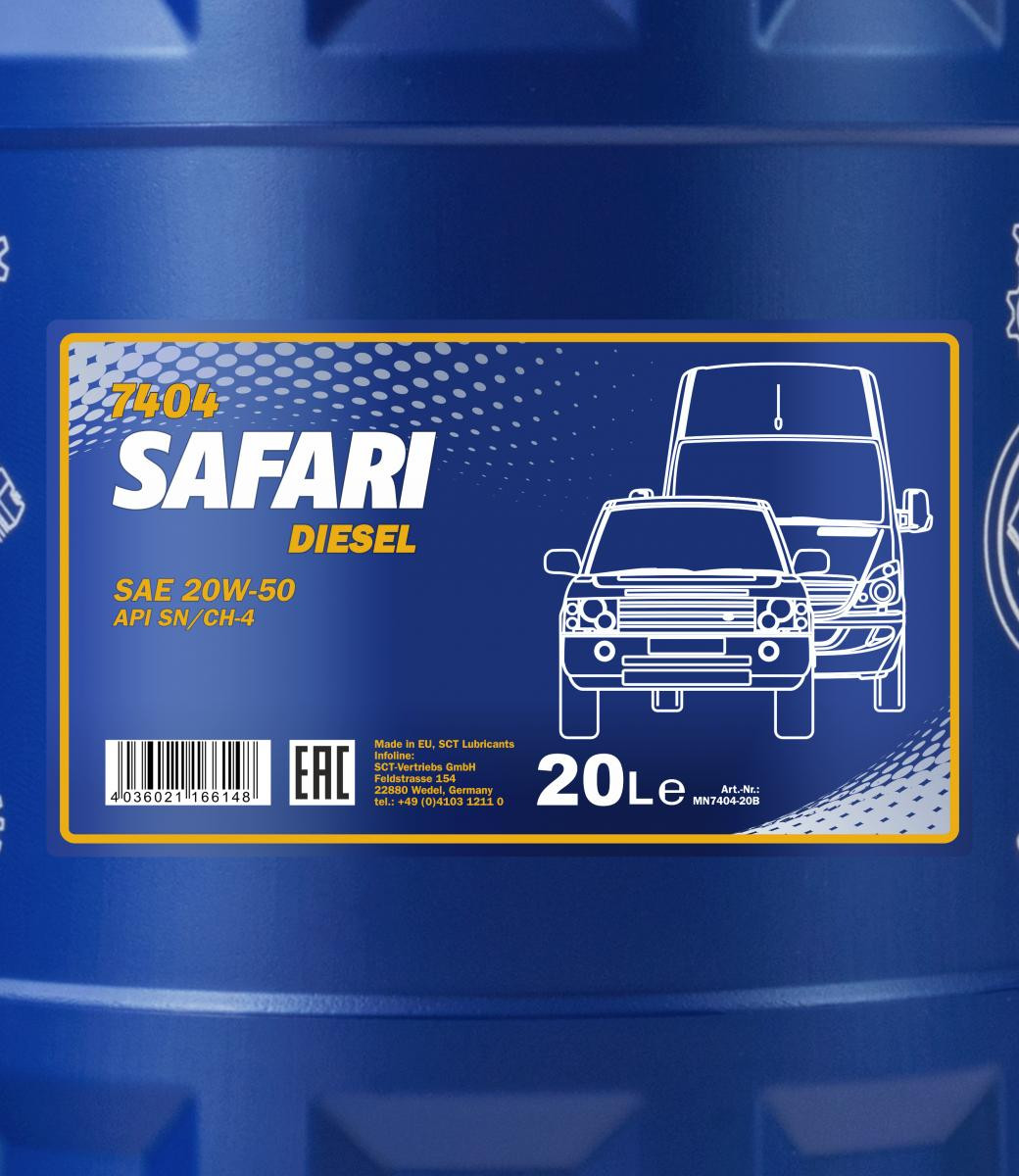 Mannol 7404 Safari 20W-50 mineralisches Motoröl 20l Kanister