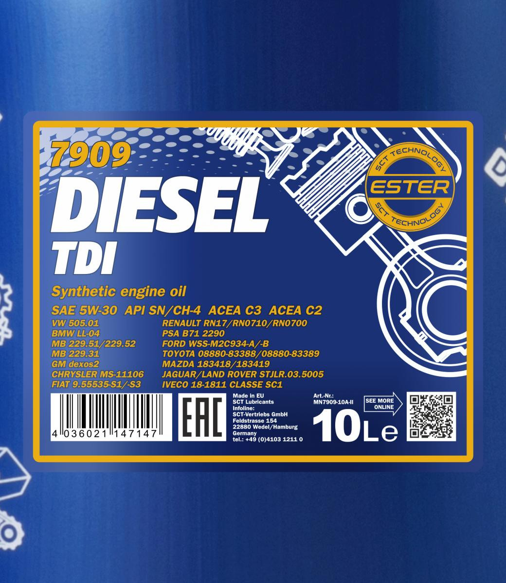 Mannol 7909 Diesel TDI 5W-30 synthetisches Motoröl 10l Kanister