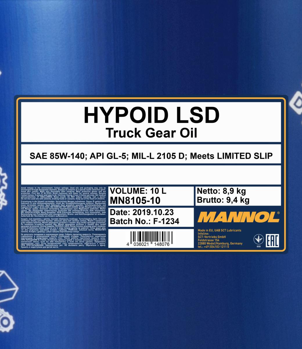 Mannol 8105 Hypoid LSD 85W-140 Getriebeöl 10l Kanister