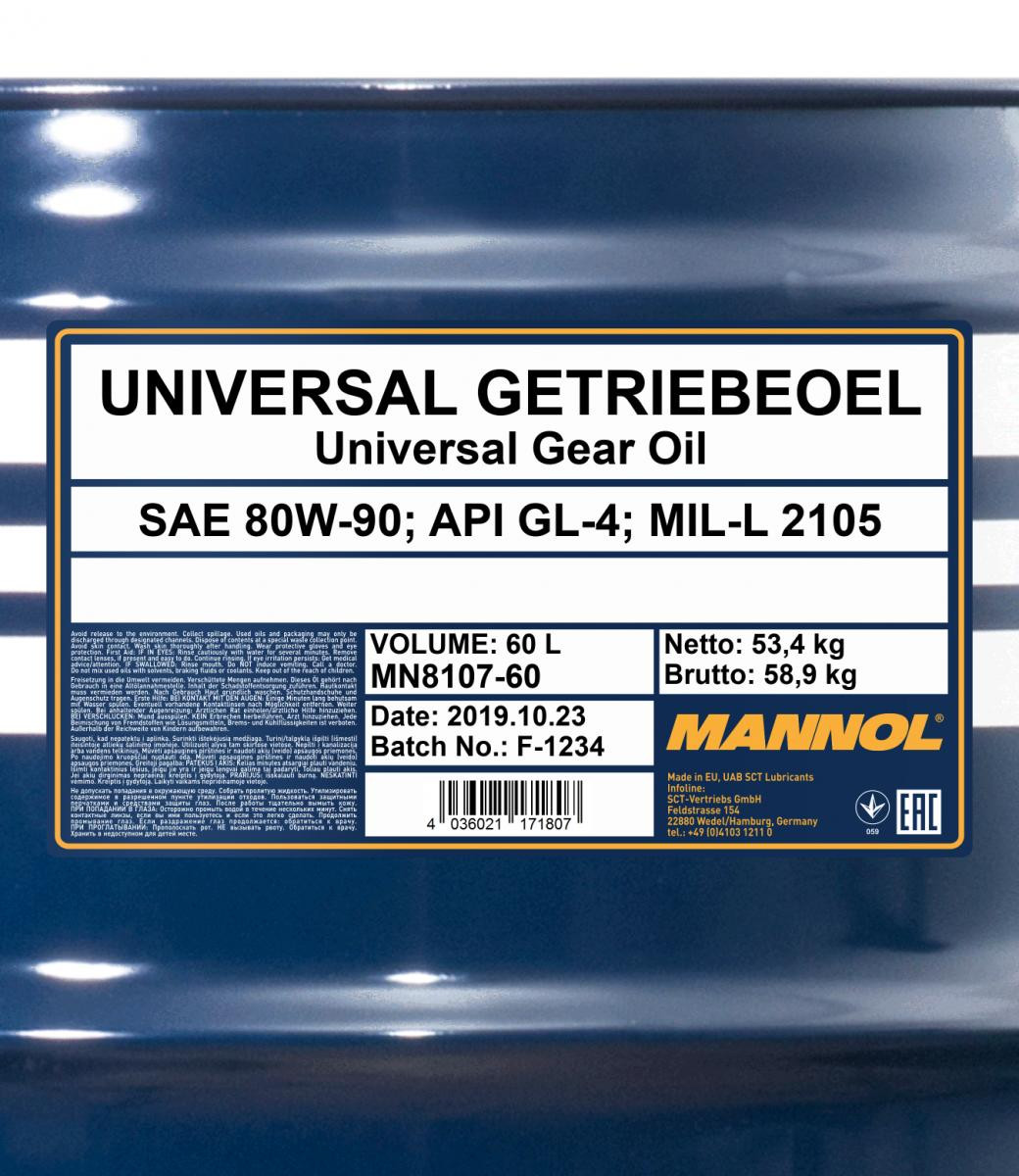Mannol 8107 Universal 80W-90 Getriebeöl 60l Fass