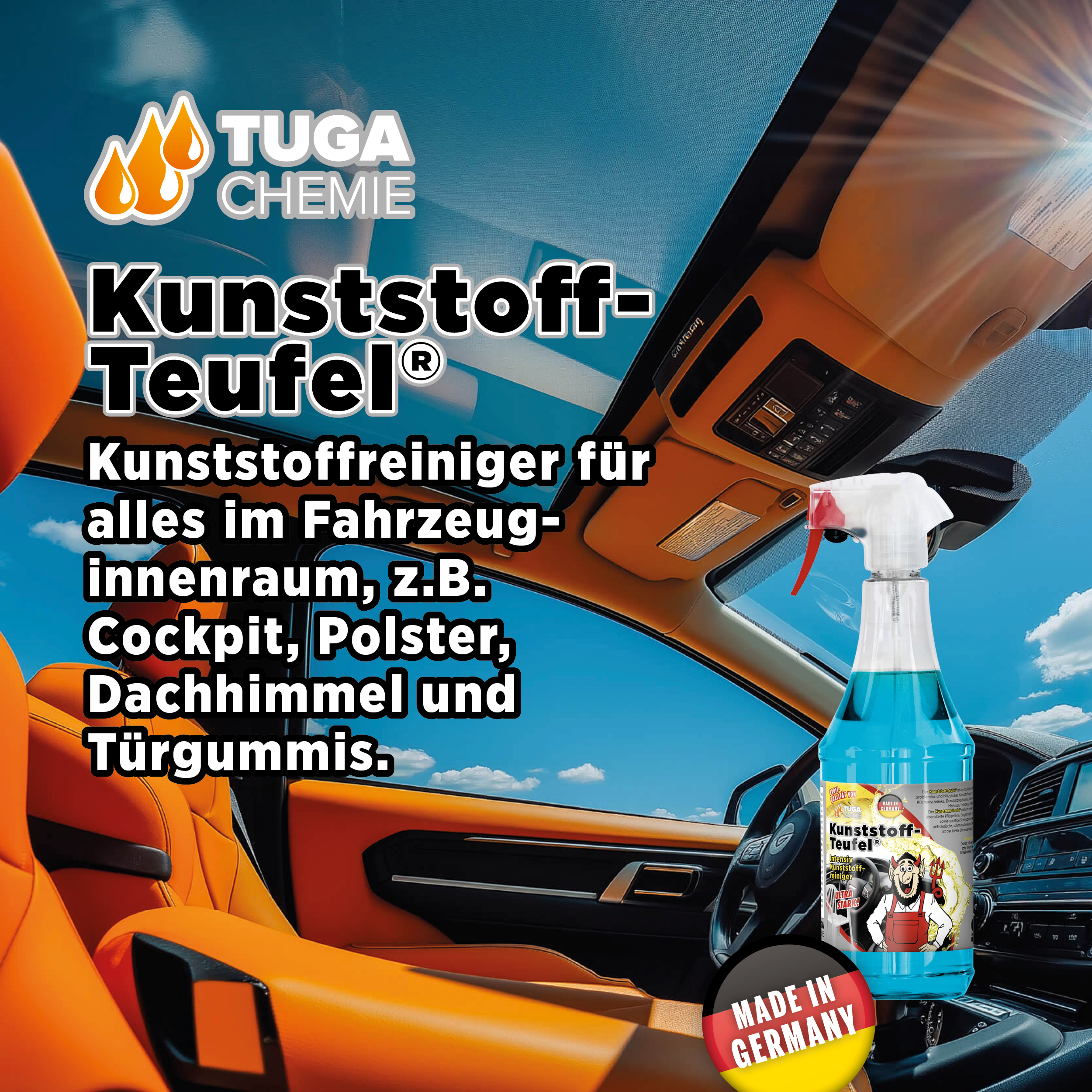 Tuga Chemie - Kunststoff-Teufel (Entfernt (fast) alles auf Kunststoff) 1L Spraydose