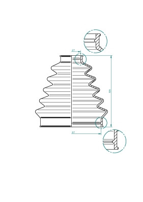 SPIDAN Faltenbalg, Antriebswelle