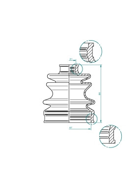 SPIDAN Faltenbalg, Antriebswelle