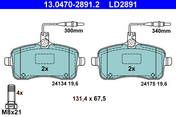 ATE Bremsbelagsatz, Scheibenbremse