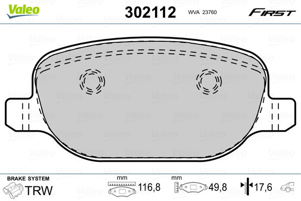 VALEO Bremsbelagsatz, Scheibenbremse