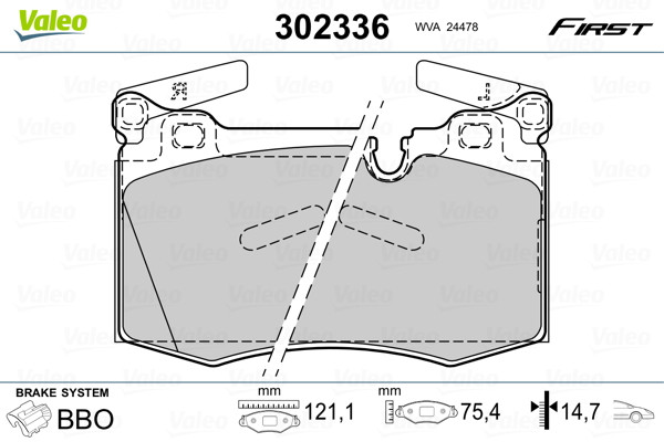 VALEO Bremsbelagsatz, Scheibenbremse