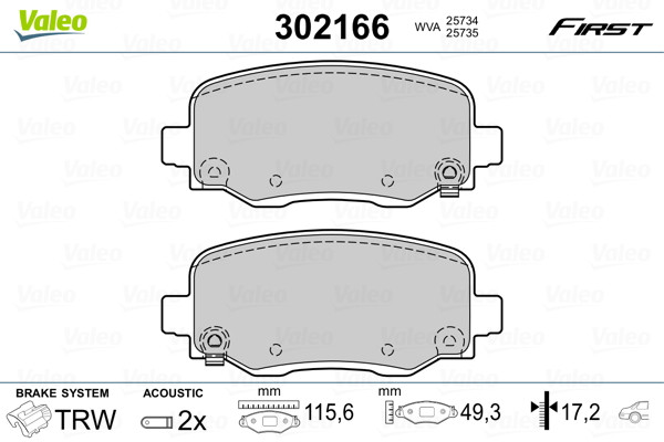 VALEO Bremsbelagsatz, Scheibenbremse