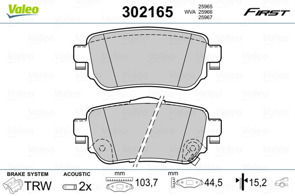 VALEO Bremsbelagsatz, Scheibenbremse