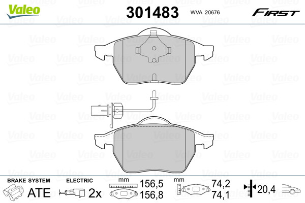 VALEO Bremsbelagsatz, Scheibenbremse