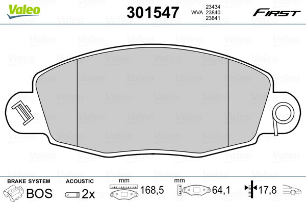 VALEO Bremsbelagsatz, Scheibenbremse