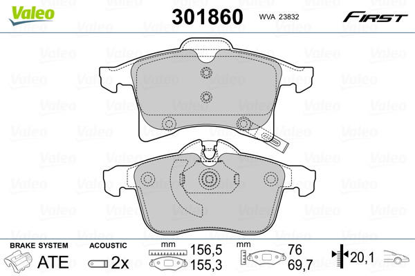 VALEO Bremsbelagsatz, Scheibenbremse