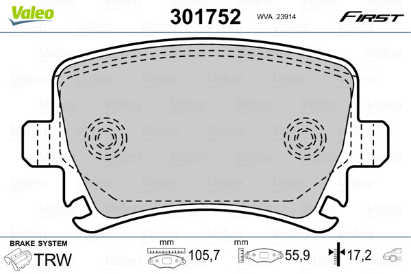 VALEO Bremsbelagsatz, Scheibenbremse