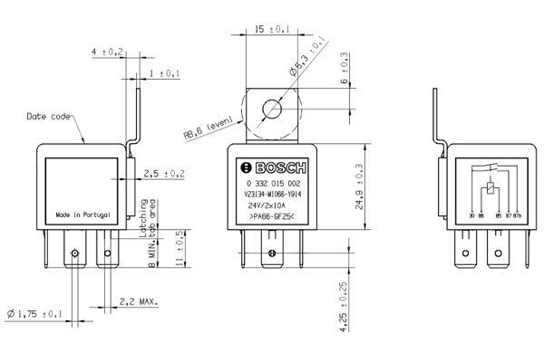 BOSCH Relais, Arbeitsstrom BOSCH Relais, Arbeitsstrom