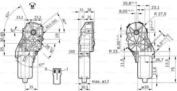 BOSCH Stellelement, Leuchtweiteregulierung