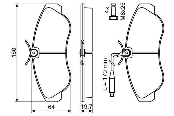 BOSCH Bremsbelagsatz, Scheibenbremse