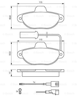 BOSCH Bremsbelagsatz, Scheibenbremse