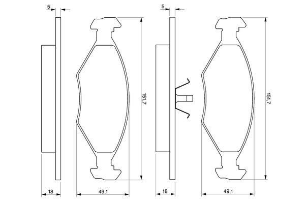 BOSCH Bremsbelagsatz, Scheibenbremse