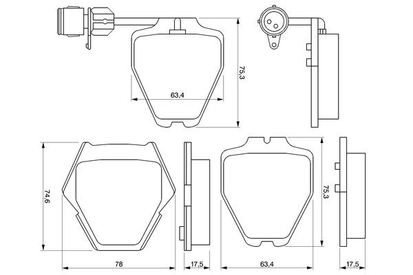 BOSCH Bremsbelagsatz, Scheibenbremse