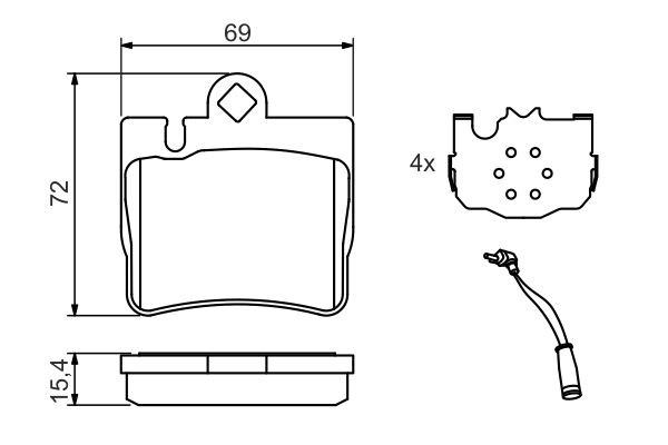BOSCH Bremsbelagsatz, Scheibenbremse