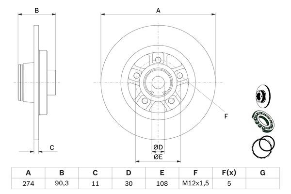 BOSCH Bremsscheibe BOSCH Bremsscheibe