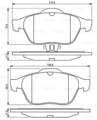 BOSCH Bremsbelagsatz, Scheibenbremse