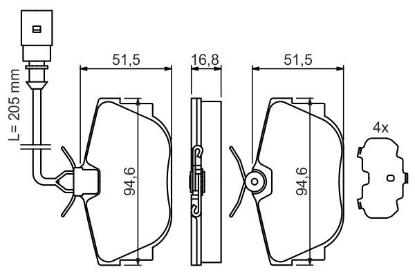 BOSCH Bremsbelagsatz, Scheibenbremse